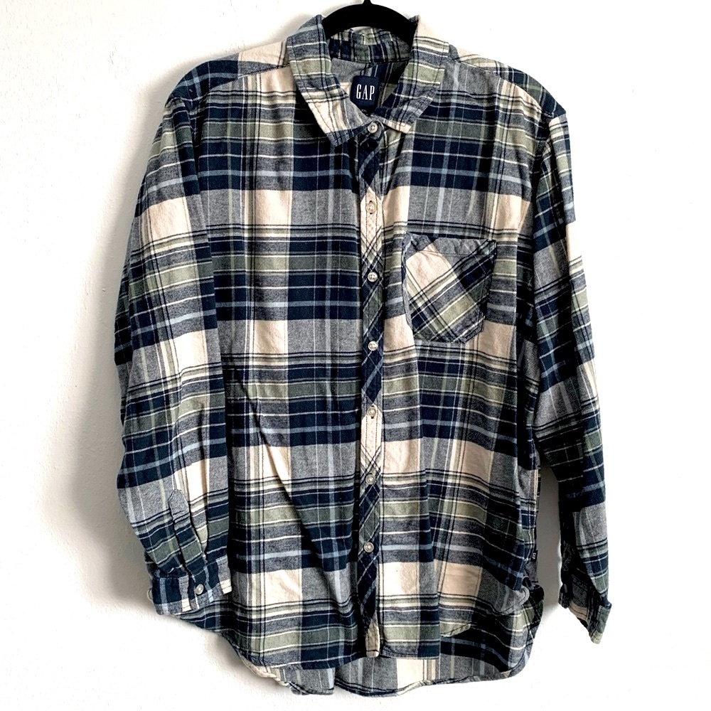 GAP 100% Cotton Plaid Flannel Button-Up Shirt